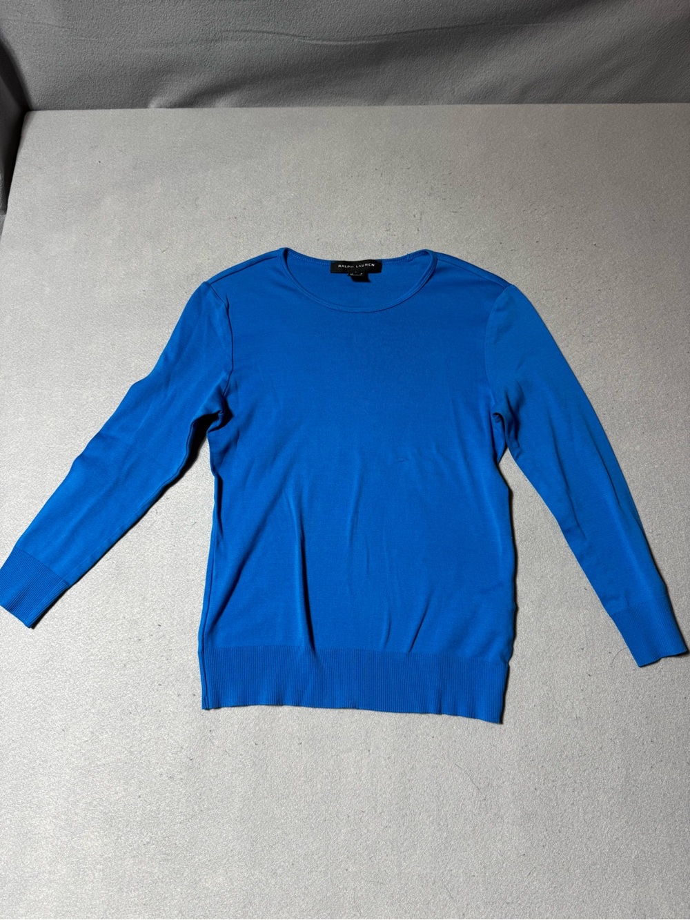 Ralph Lauren Scoop Neck Long Sleeved Tshirt in Cobalt Blue